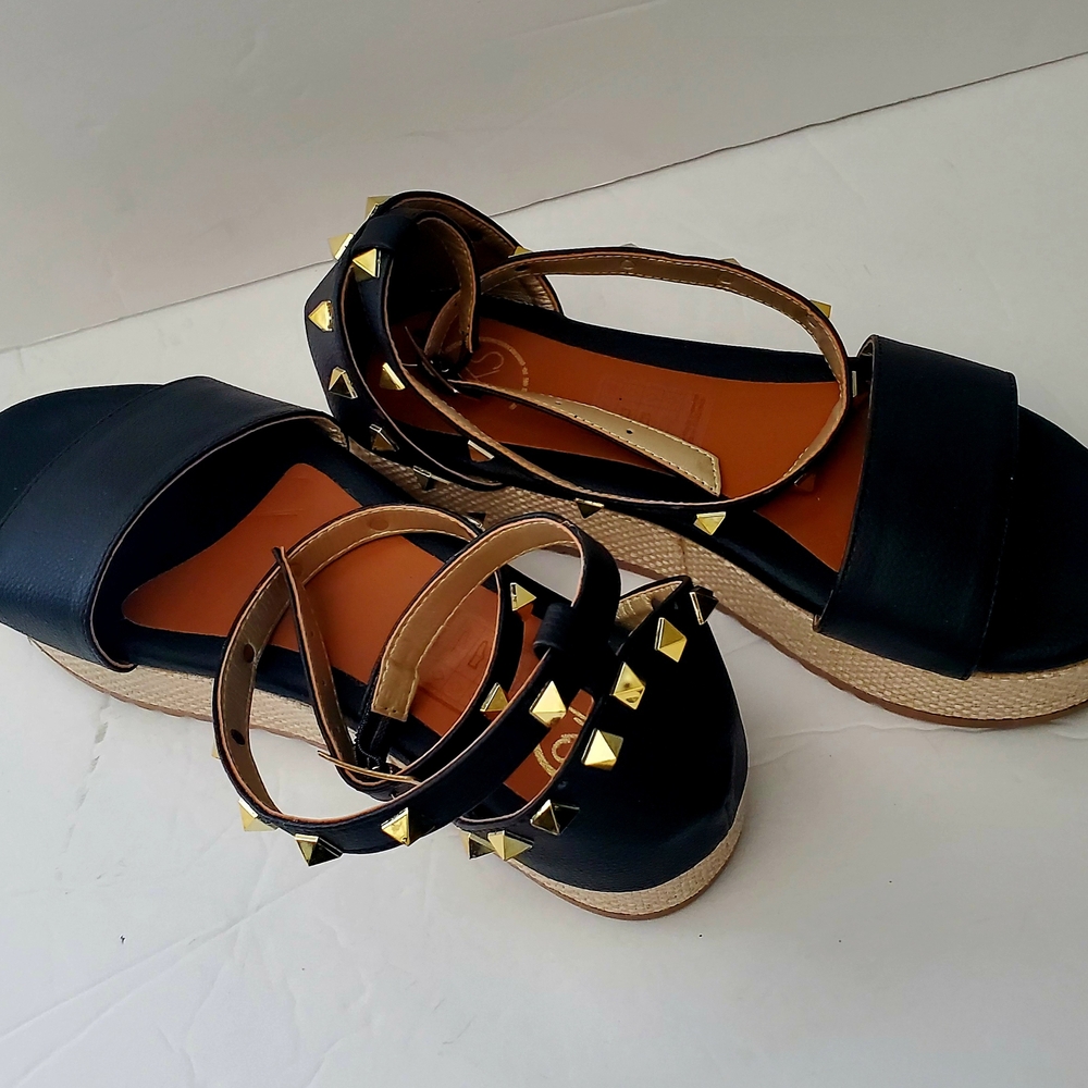 Black Studded Women's Sandals